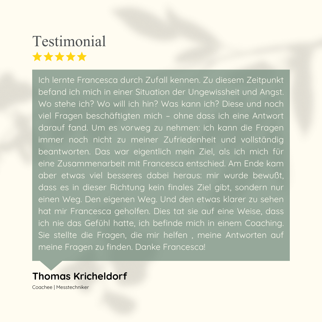 5 Stern Testimonial für Francesca Bommer