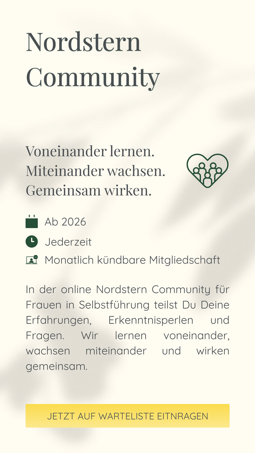 Nordstern Community | Voneinander lernen. Miteinander wachsen. Gemeinsam wirken. | In der online Nordstern Community für Frauen in Selbstführung teilst Du Deine Erfahrungen, Erkenntnisperlen und Fragen. Wir lernen voneinander, wachsen miteinander und wirken gemeinsam.