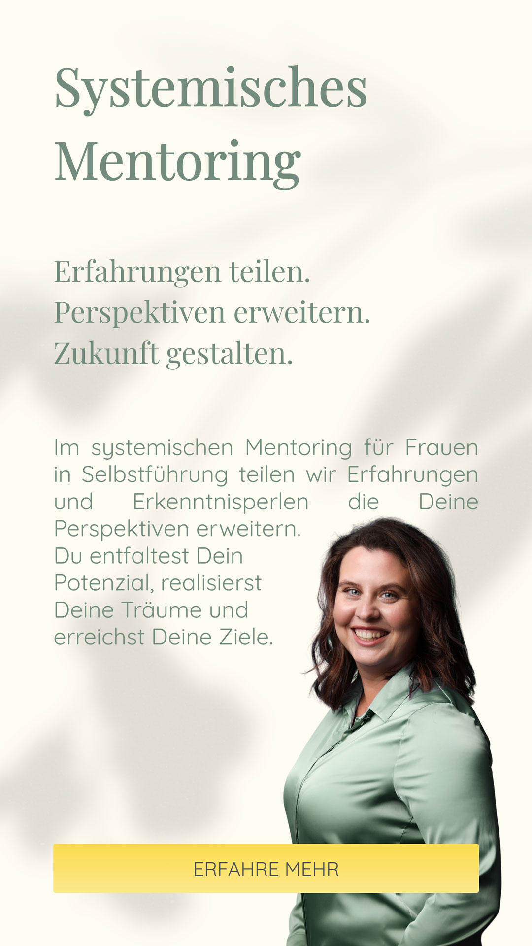 Systemisches Mentoring | Erfahrungen teilen. Perspektiven erweitern. Zukunft gestalten. | Im systemischen Mentoring für Frauen in Selbstführung teilen wir Erfahrungen und Erkenntnisperlen die Deine Perspektiven erweitern. Du entfaltest Dein Potenzial, realisierst Deine Träume und erreichst Deine Ziele.