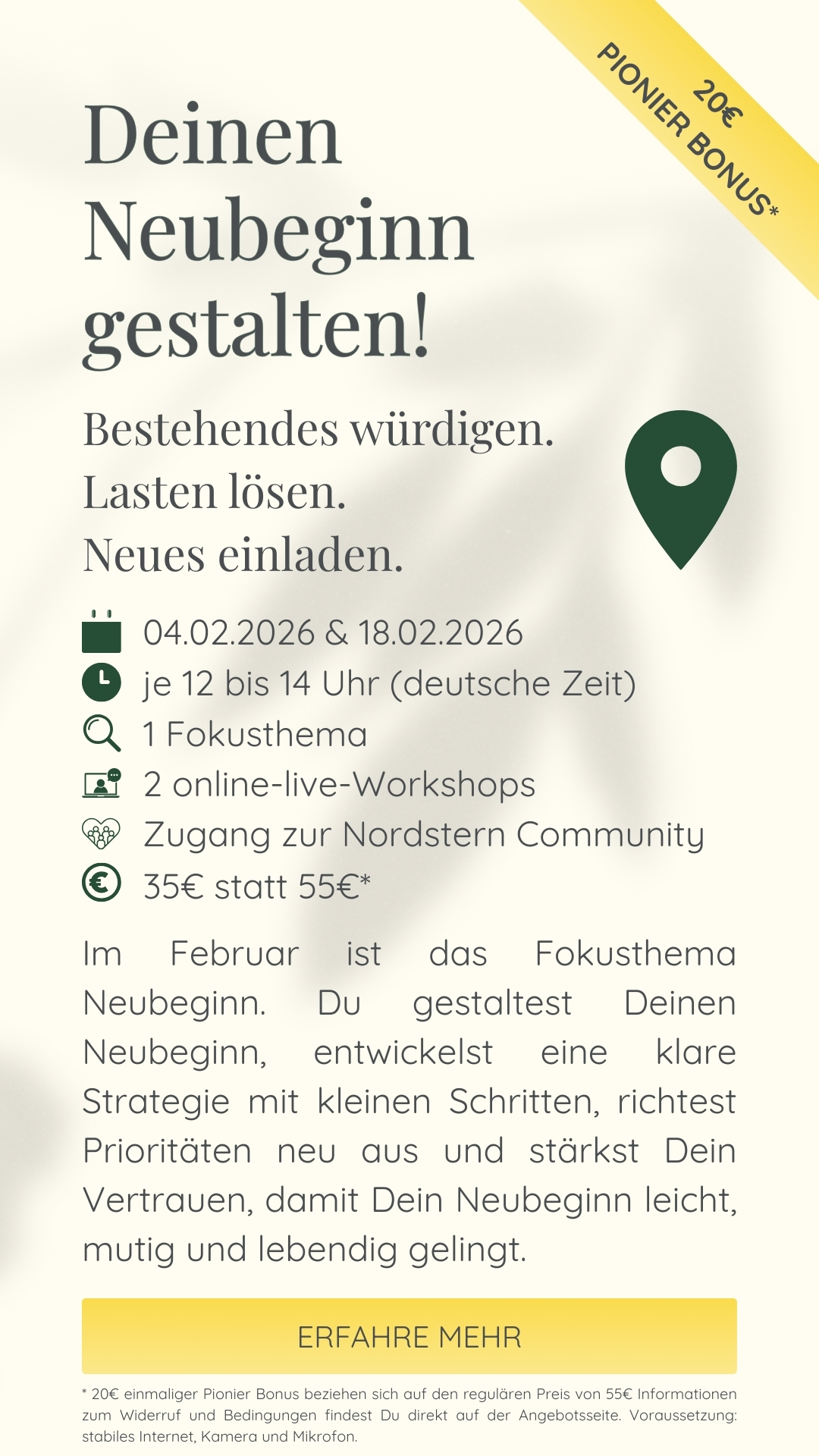 Deinen Neubeginn gestalten!